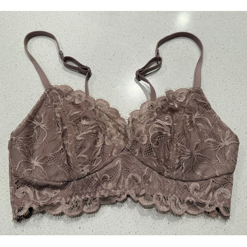 Yitty‎ Smoothing Lace Plunge Bralette Tan XS